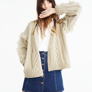 Madewell Cable Fringe Cardigan